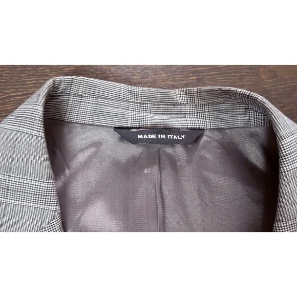 Yves Saint Laurent Pour Homme Grey Glen Plaid Super 120s Wool Suit Italy 48 7R - Picture 14 of 14